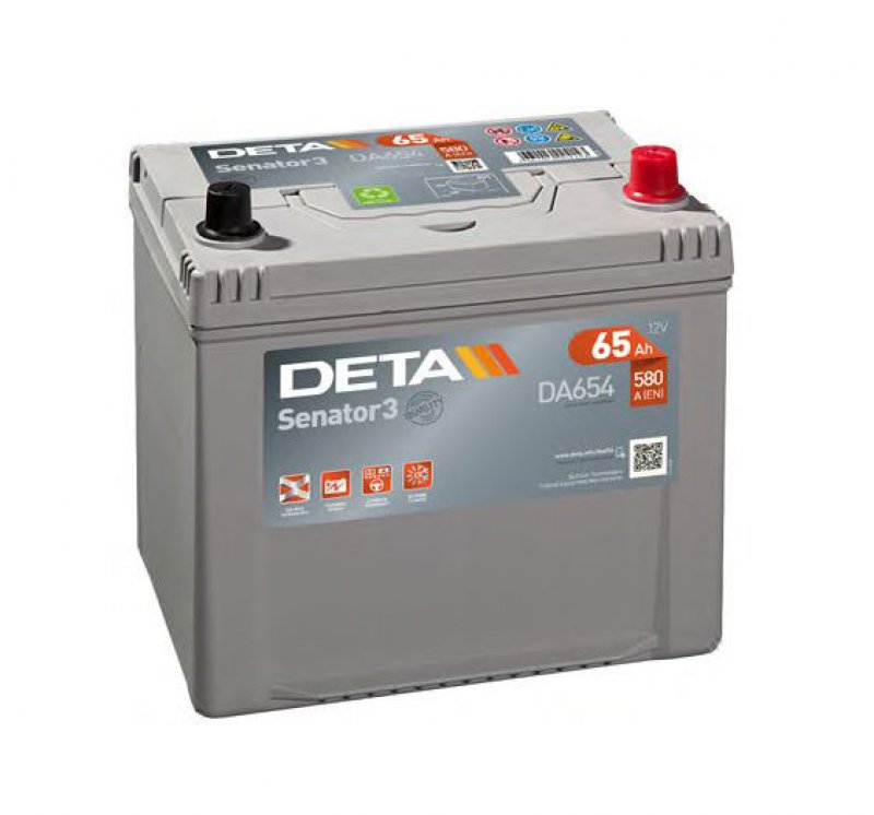 Аккумулятор автомобильный DETA - 65 п.п.